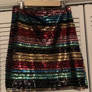 Sequined short skirt - multicolored sparkly and great for Mardi Gras. Size 8